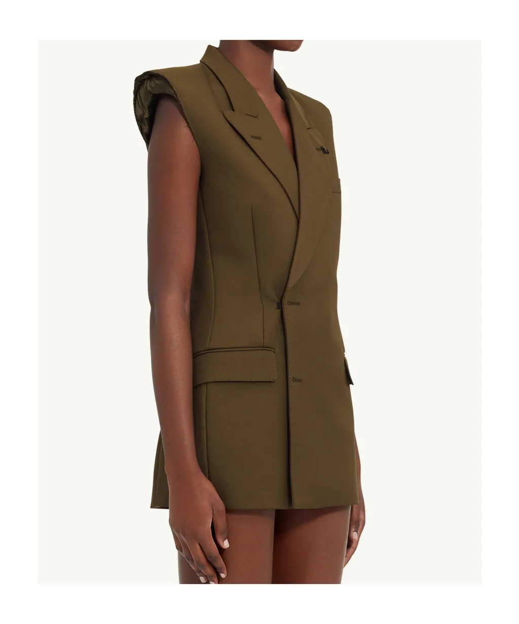 Double-Breasted Twill Gilet