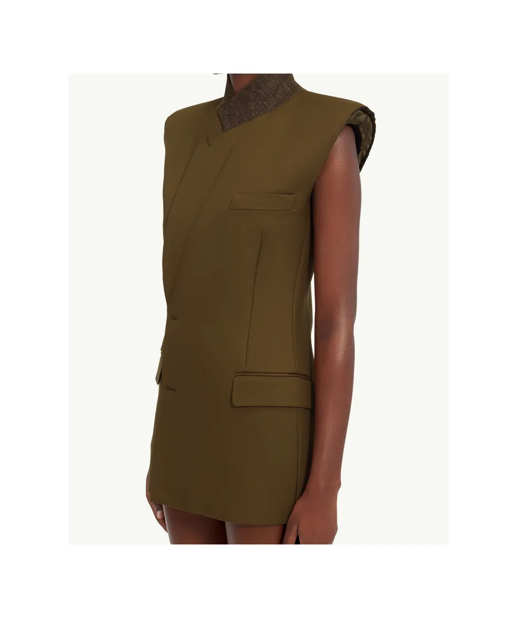 Double-Breasted Twill Gilet