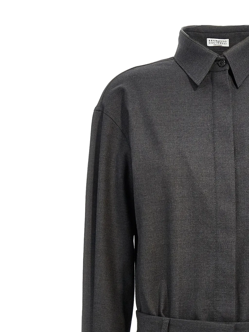 Brunello Cucinelli Chemisier Long Sleeved Flared Dress
