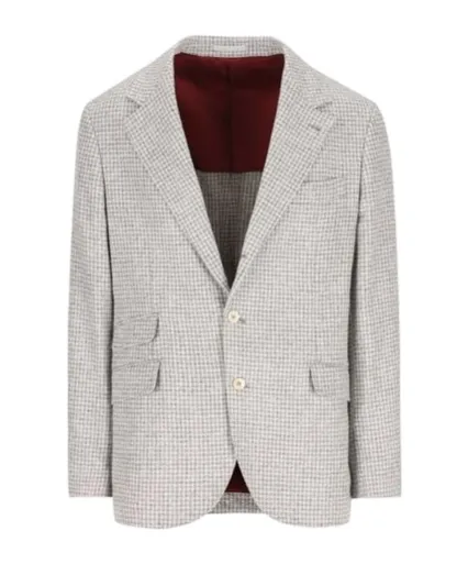 Brunello Cucinelli Houndstooth Deconstructed Cavallo Blazer