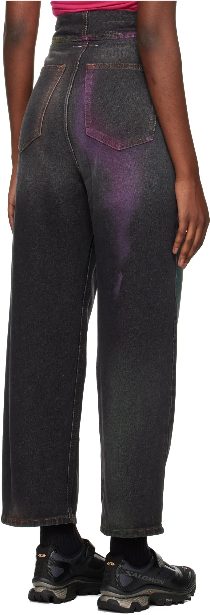 Mm6 Maison Margiela Bleached-Effect High-Waisted Jeans