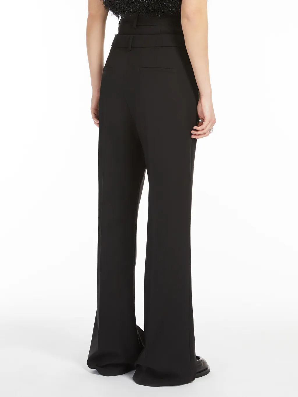 Sportmax Layered-Effect Pleat Detailed Flared Trousers