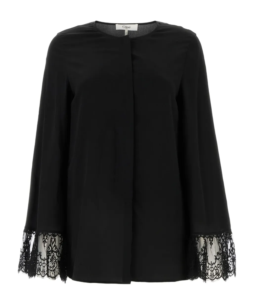Lace-Detailing Blouse