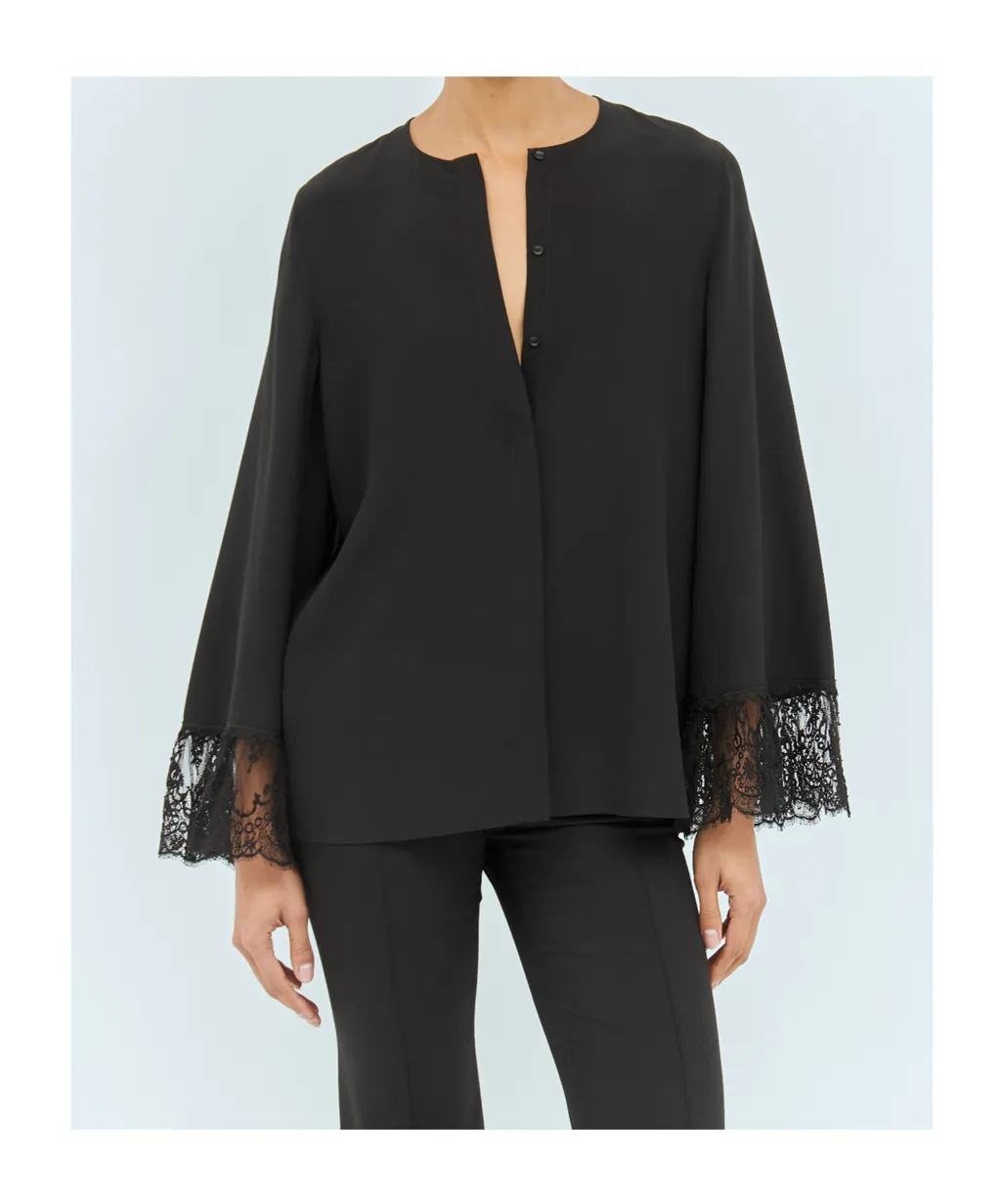 Lace-Detailing Blouse