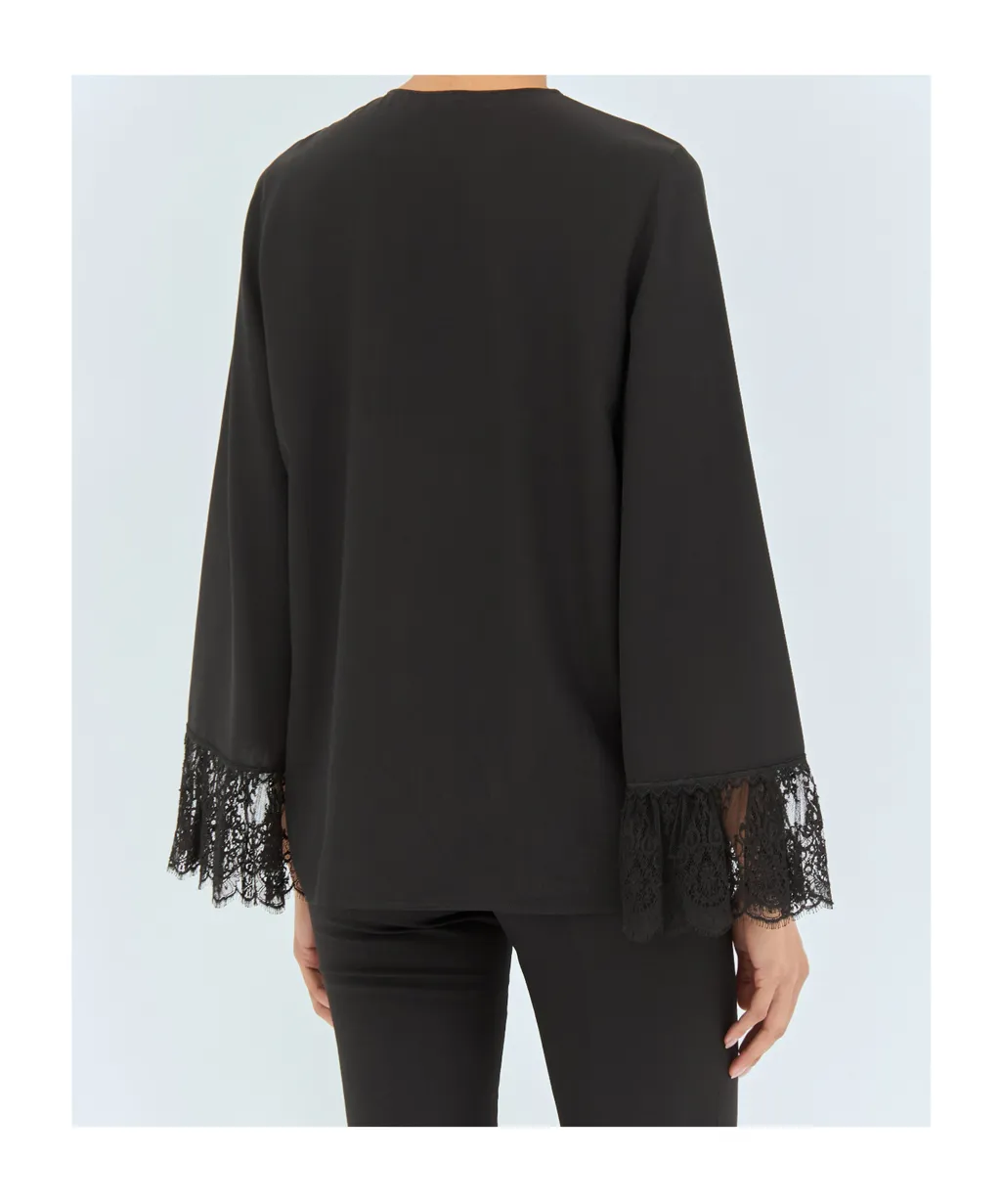 Lace-Detailing Blouse