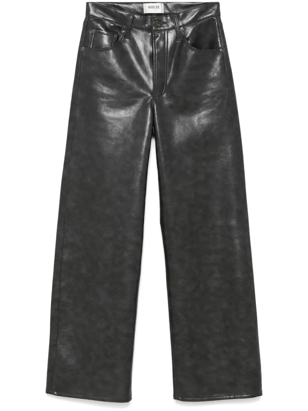 Agolde Leather Curved-Leg Pants