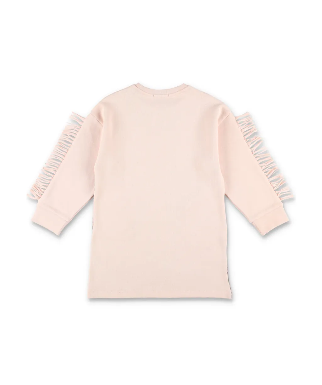 Stella Mccartney Kids Graphic Printed Fringe Detailed Dress