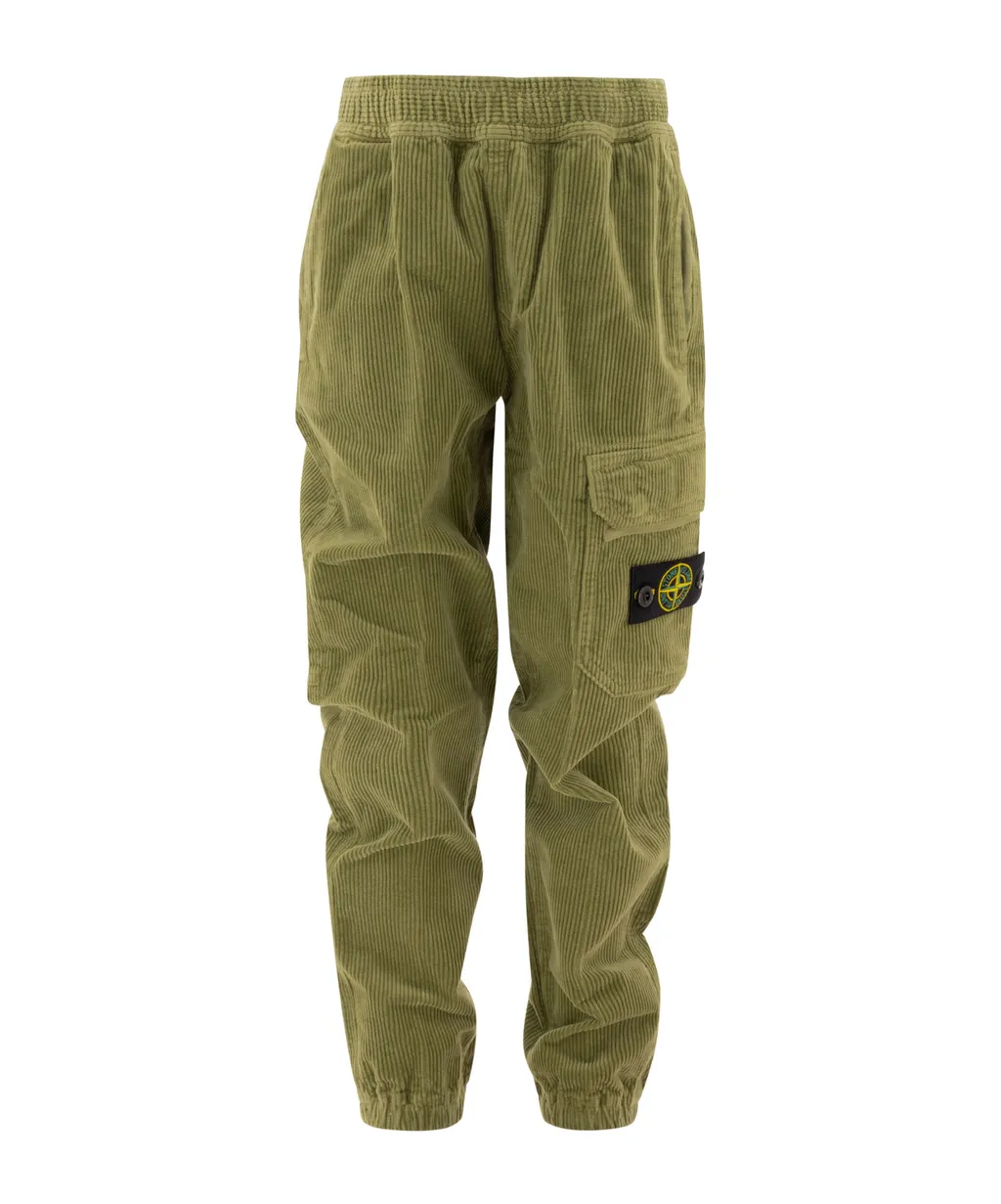 Stone Island Junior Compass-Badge Elasticated Waistband Trousers