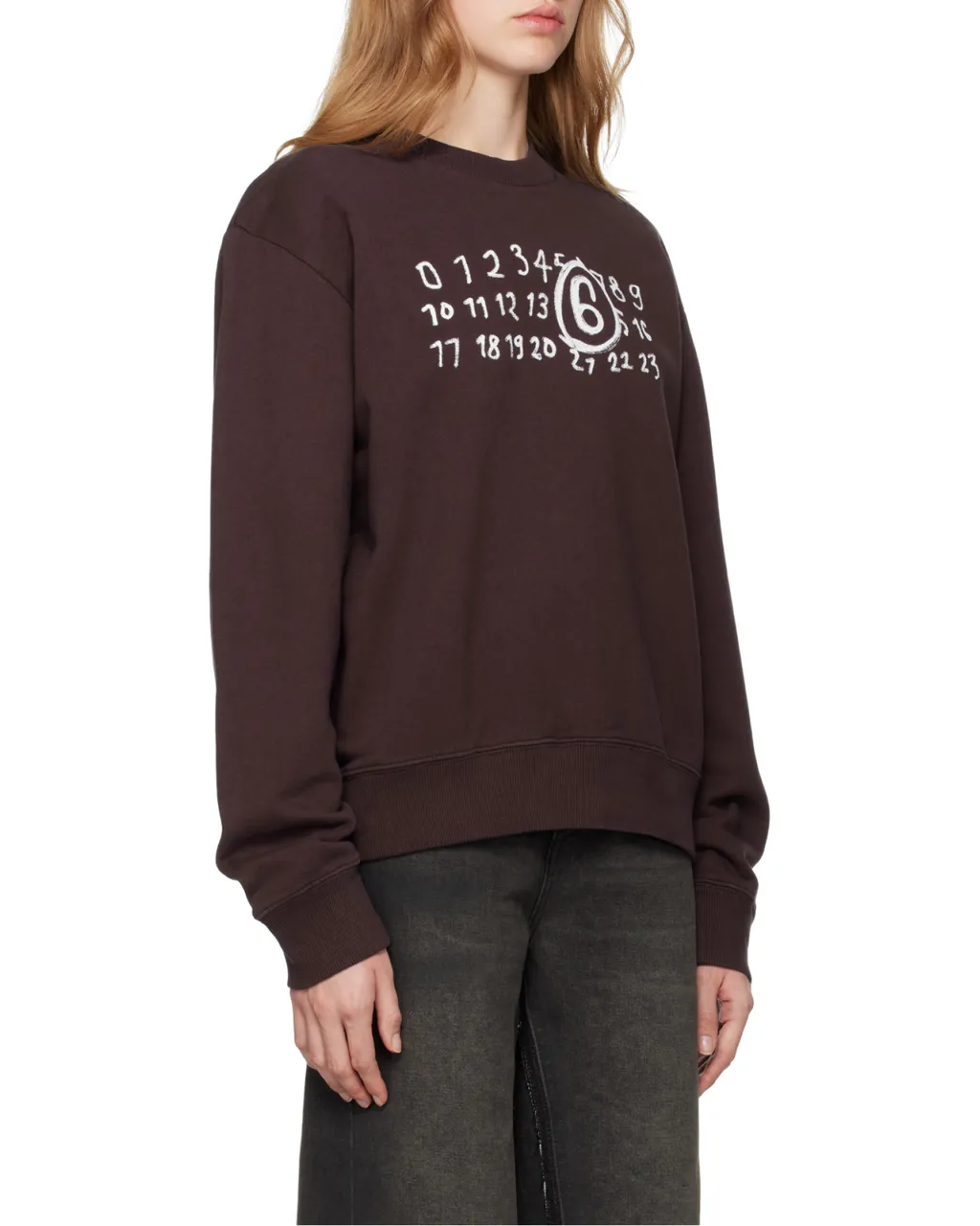 Mm6 Maison Margiela Numbers-Printed Crewneck Sweatshirt
