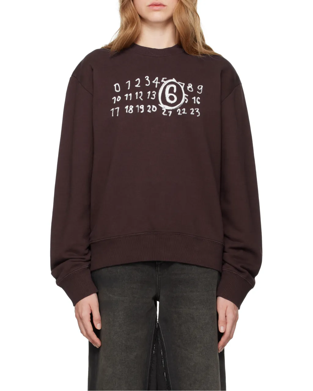 Mm6 Maison Margiela Numbers-Printed Crewneck Sweatshirt