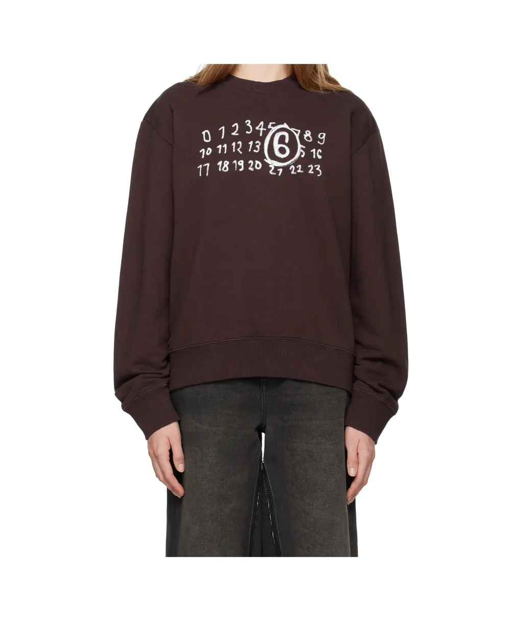 Mm6 Maison Margiela Numbers-Printed Crewneck Sweatshirt