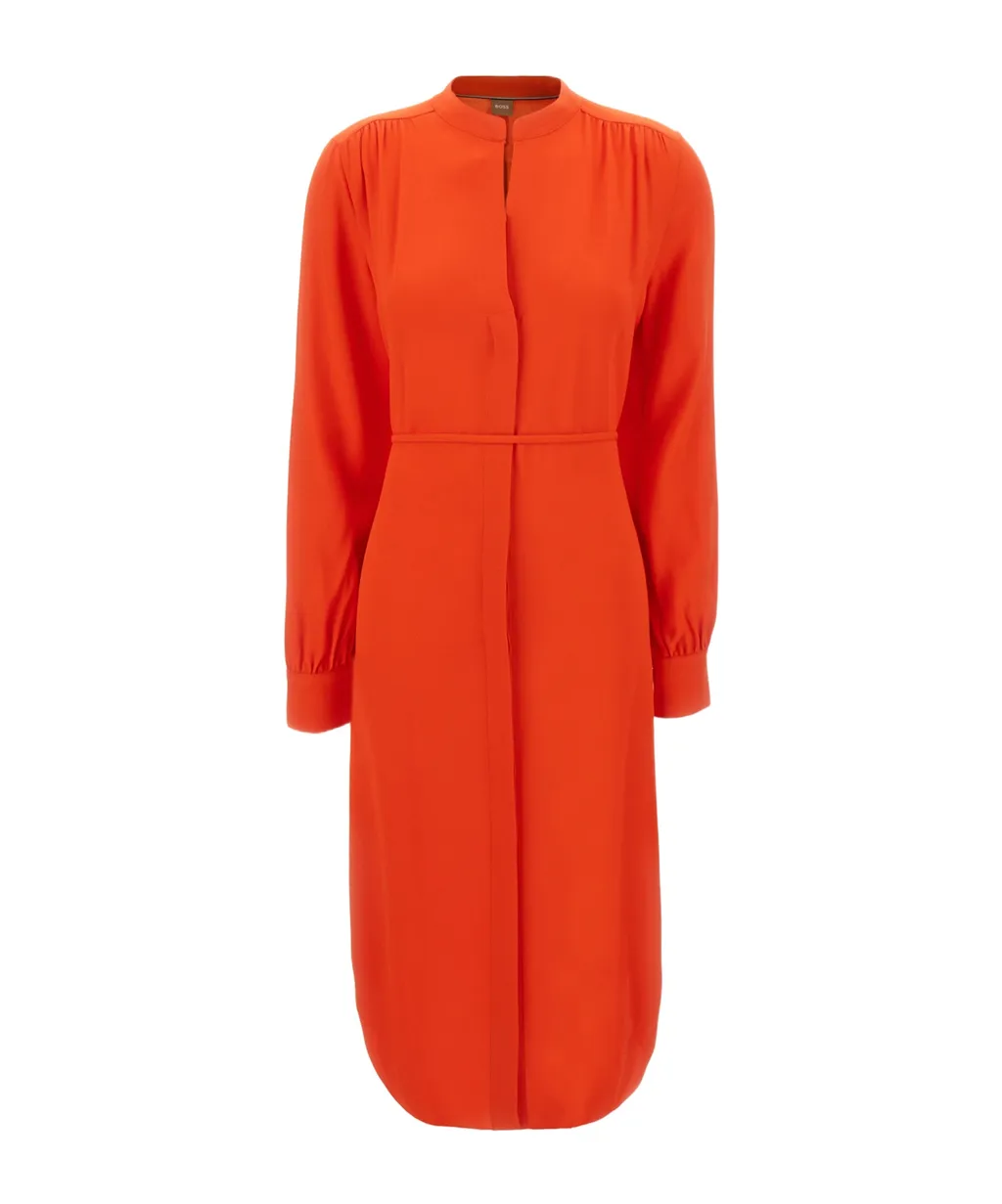 Boss Hugo Boss Long Sleeved Belted Midi Dress