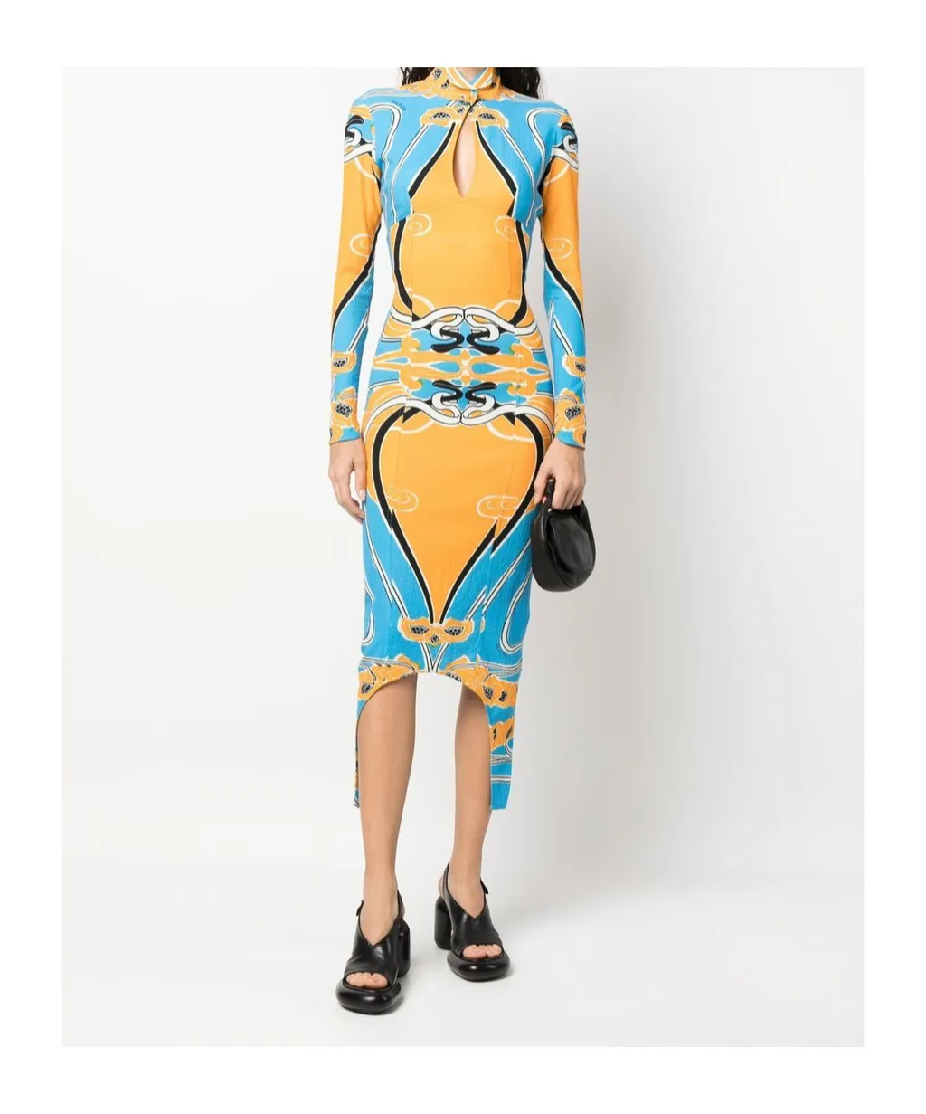 Backless Printed Dress
