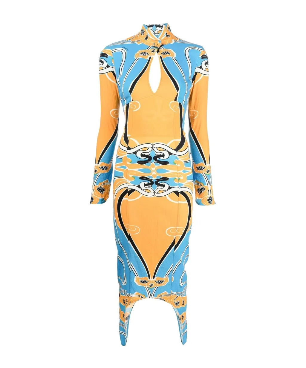 Backless Printed Dress