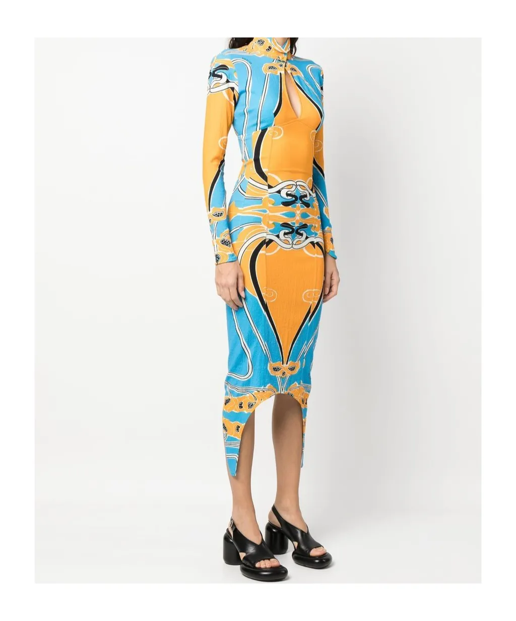 Backless Printed Dress