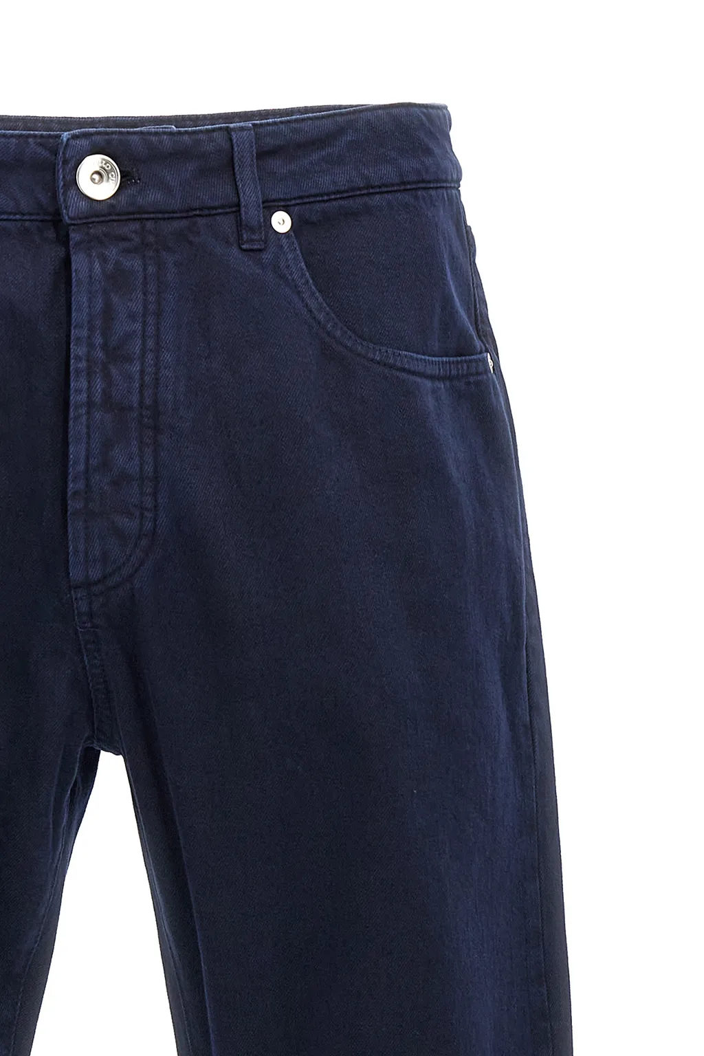 Brunello Cucinelli Logo Patch Straight Leg Jeans