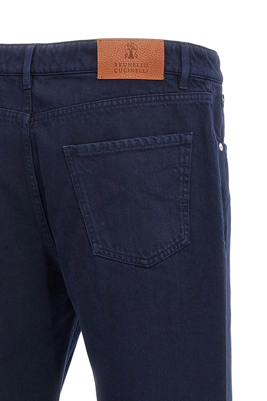 Brunello Cucinelli Logo Patch Straight Leg Jeans