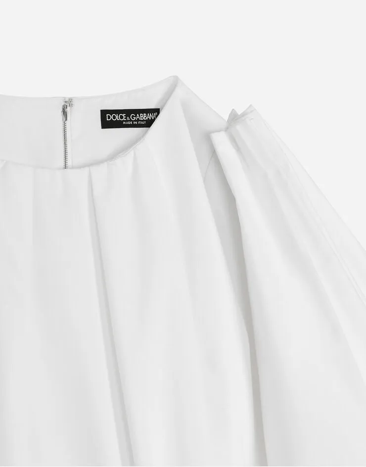 Puff-Sleeve Cotton Dress