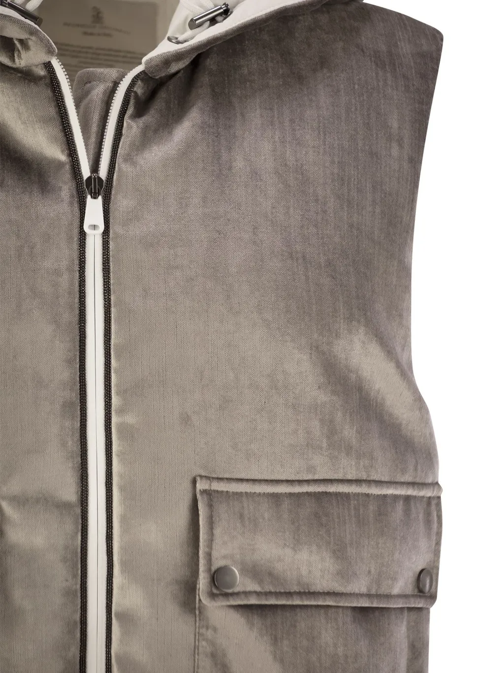 Brunello Cucinelli Sleeveless Velvet Zipped Jacket