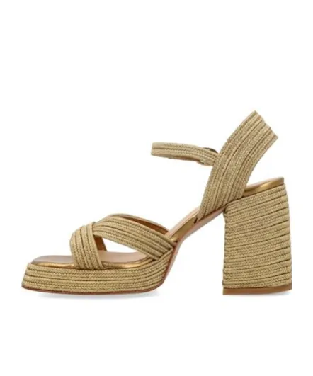 CastaÑEr Valle Interwoven Metallic Slingback Sandals