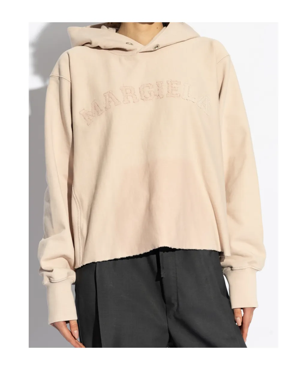 Maison Margiela Logo Embroidered Long-Sleeve Hoodie