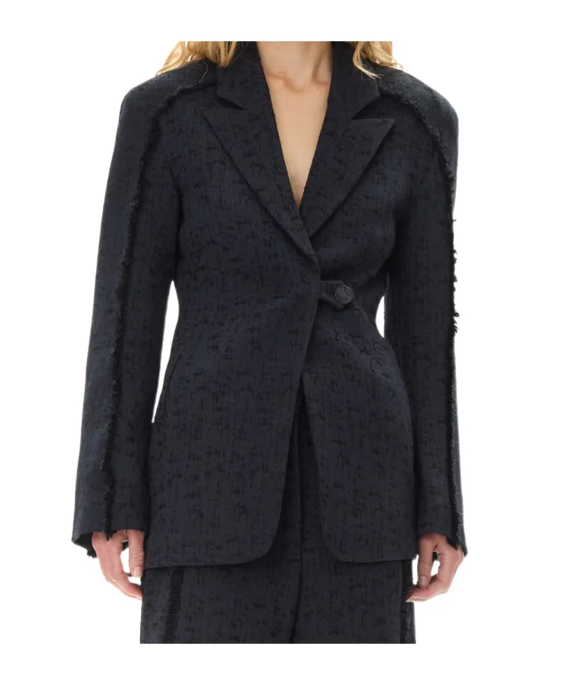 Black Tweed Suiting Blazer