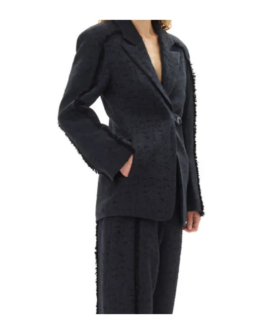 Black Tweed Suiting Blazer