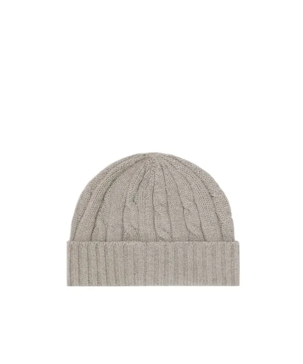 Triomphe Cable-Knit Beanie In Cashmere