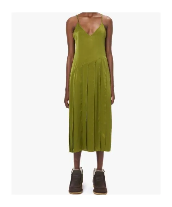 Ribbon-Panel Midi Dress