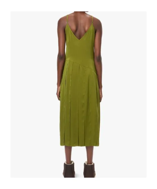 Ribbon-Panel Midi Dress