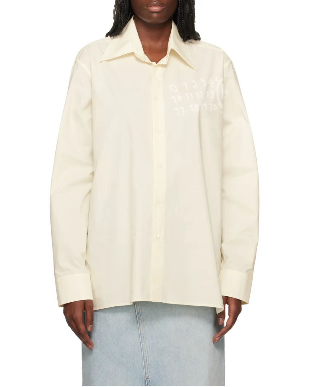 Mm6 Maison Margiela Logo-Printed Poplin Shirt