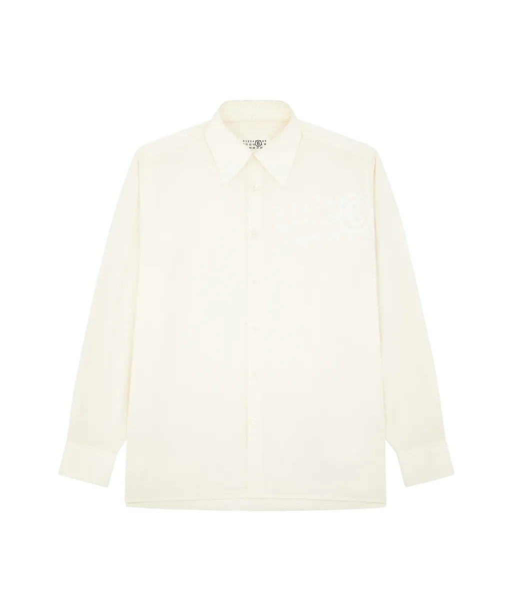 Mm6 Maison Margiela Logo-Printed Poplin Shirt