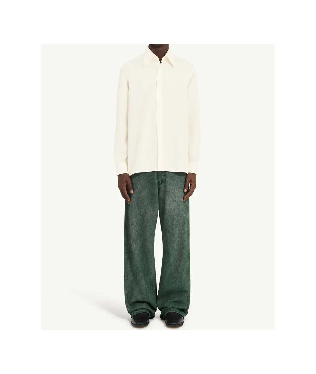 Mm6 Maison Margiela Logo-Printed Poplin Shirt