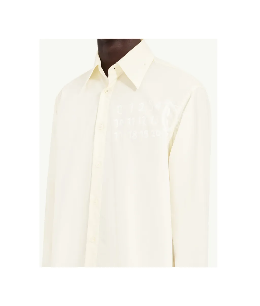 Mm6 Maison Margiela Logo-Printed Poplin Shirt