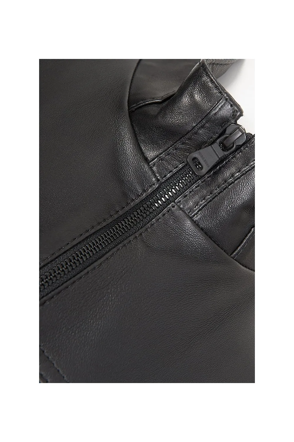 Long-Sleeved Leather Jacket