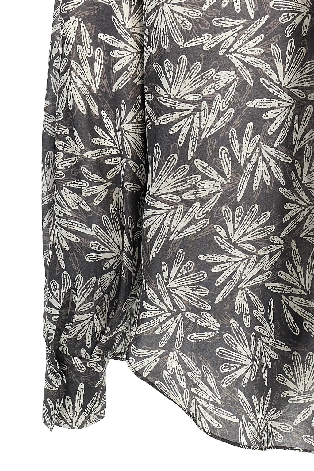 Brunello Cucinelli Abstract Printed Curved Hem Shirt