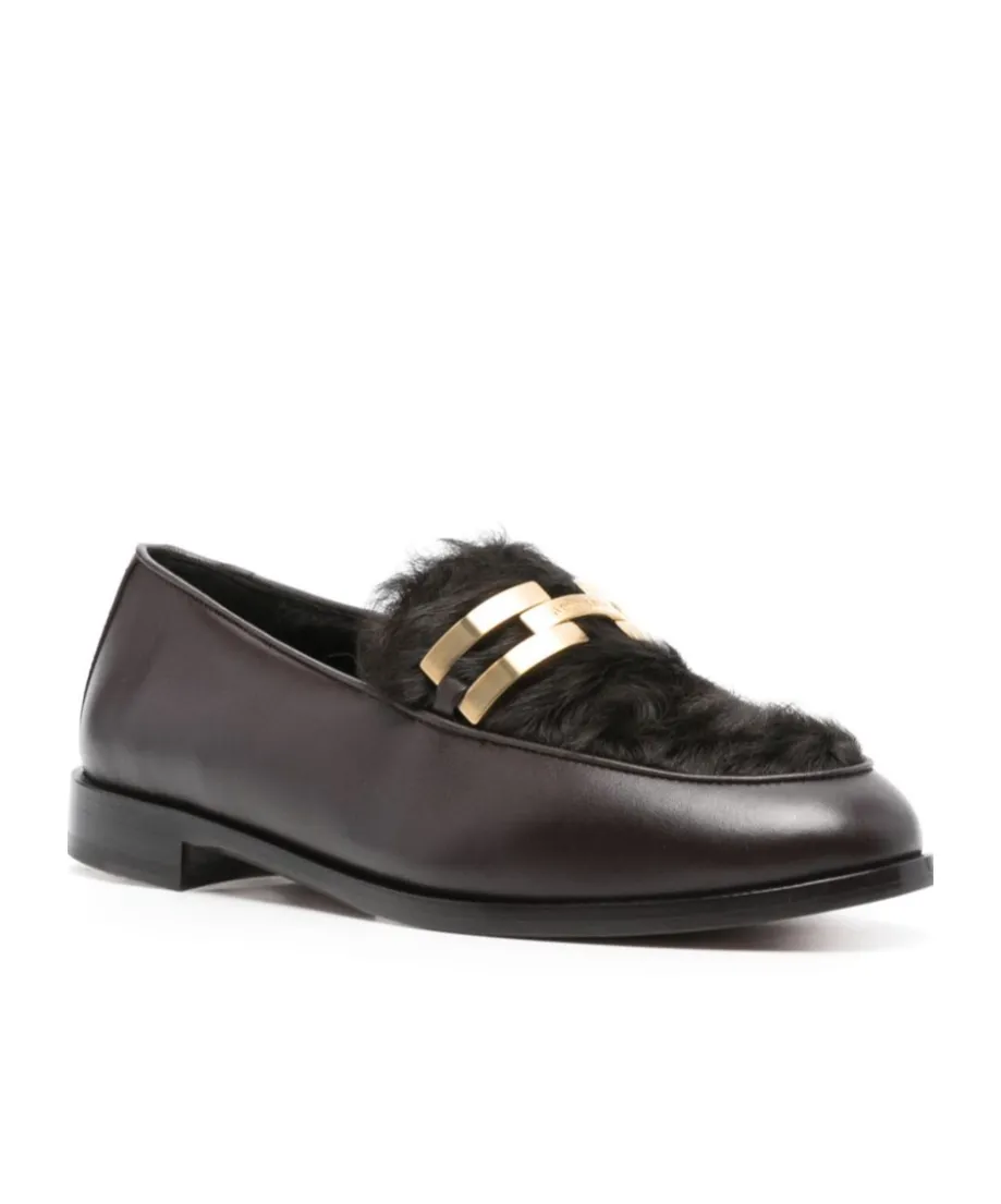 Shearling-Trim Loafers