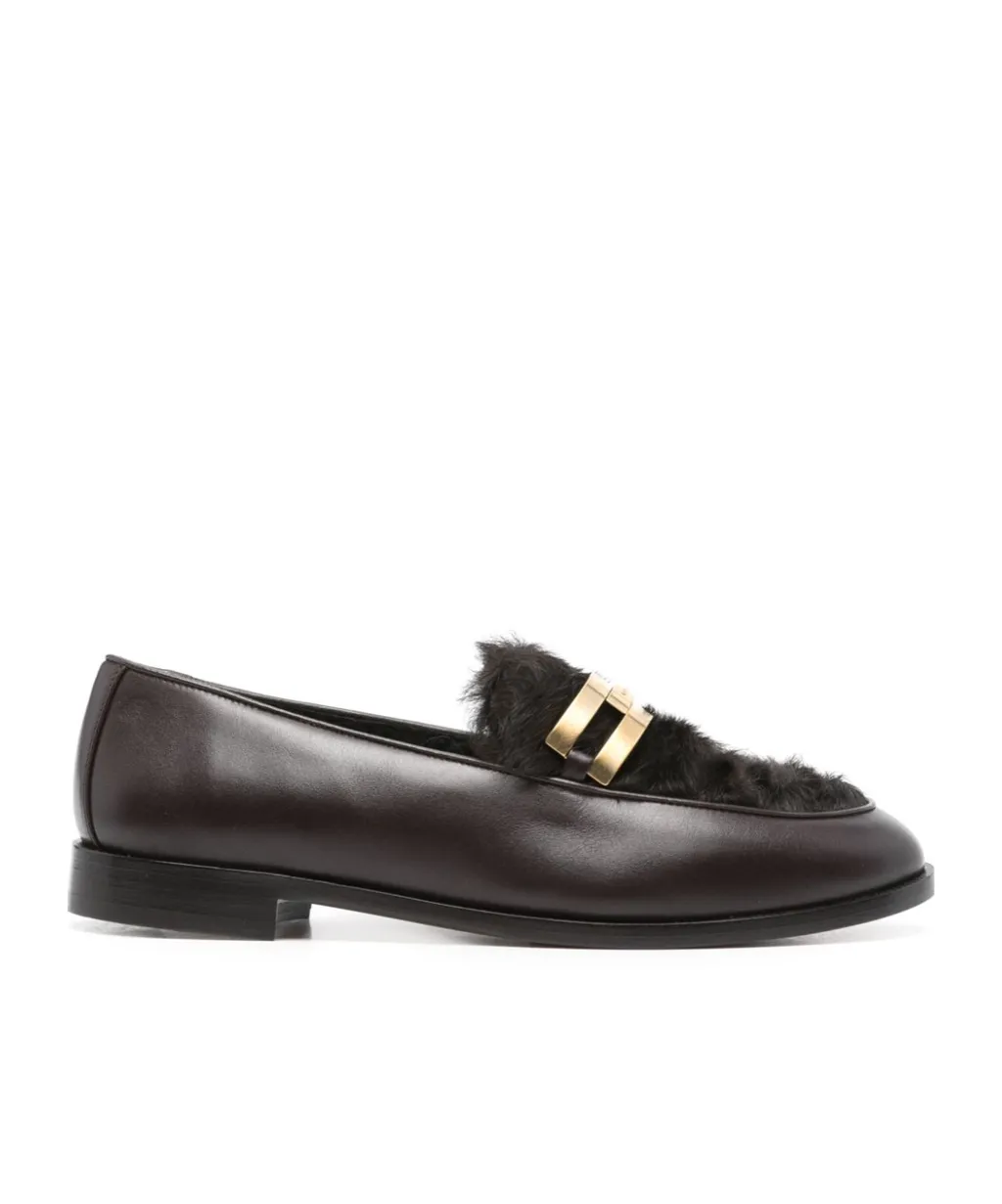 Shearling-Trim Loafers