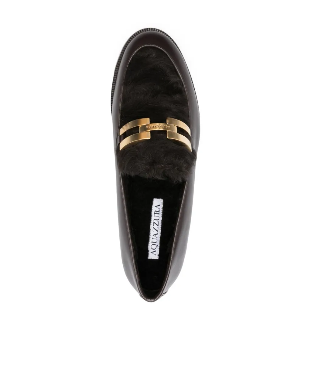 Shearling-Trim Loafers