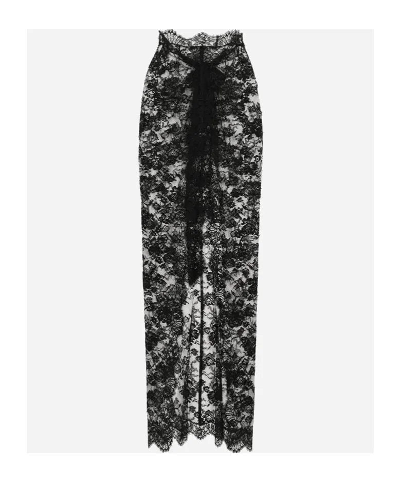Dolce & Gabbana Chantilly Midi Lace Skirt