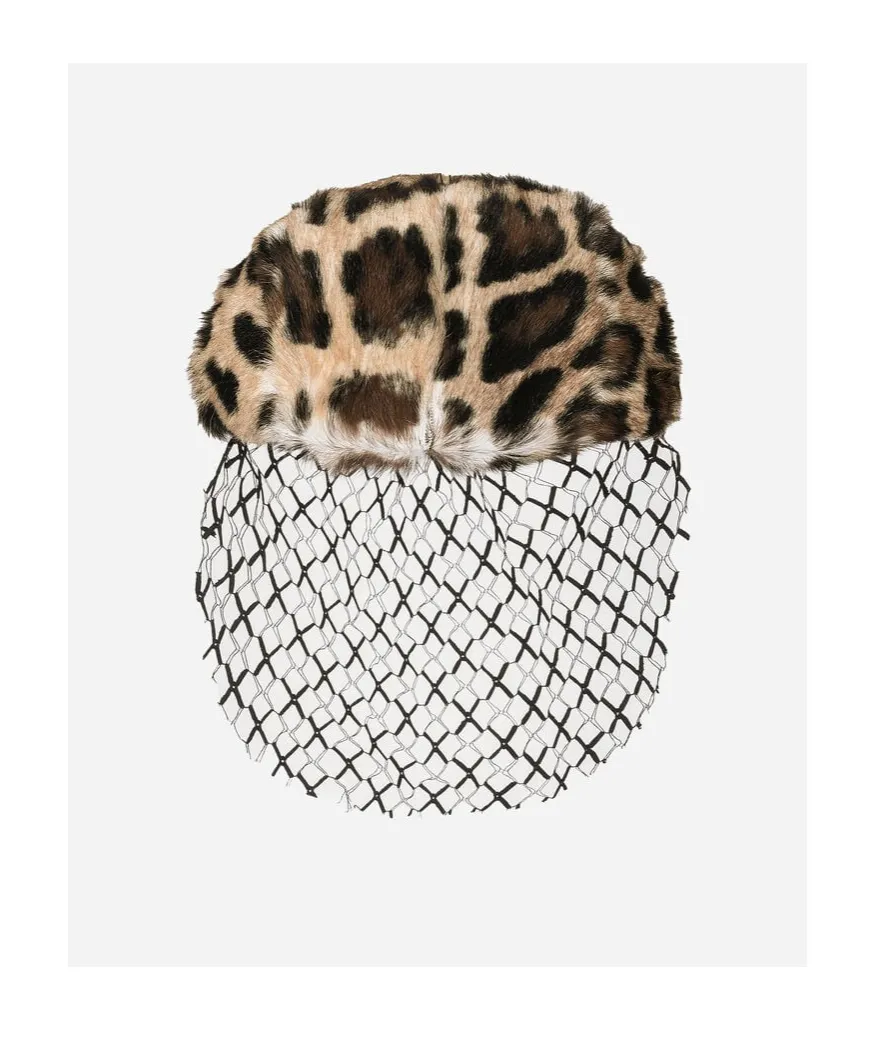 Leopard-Print Veil Hat