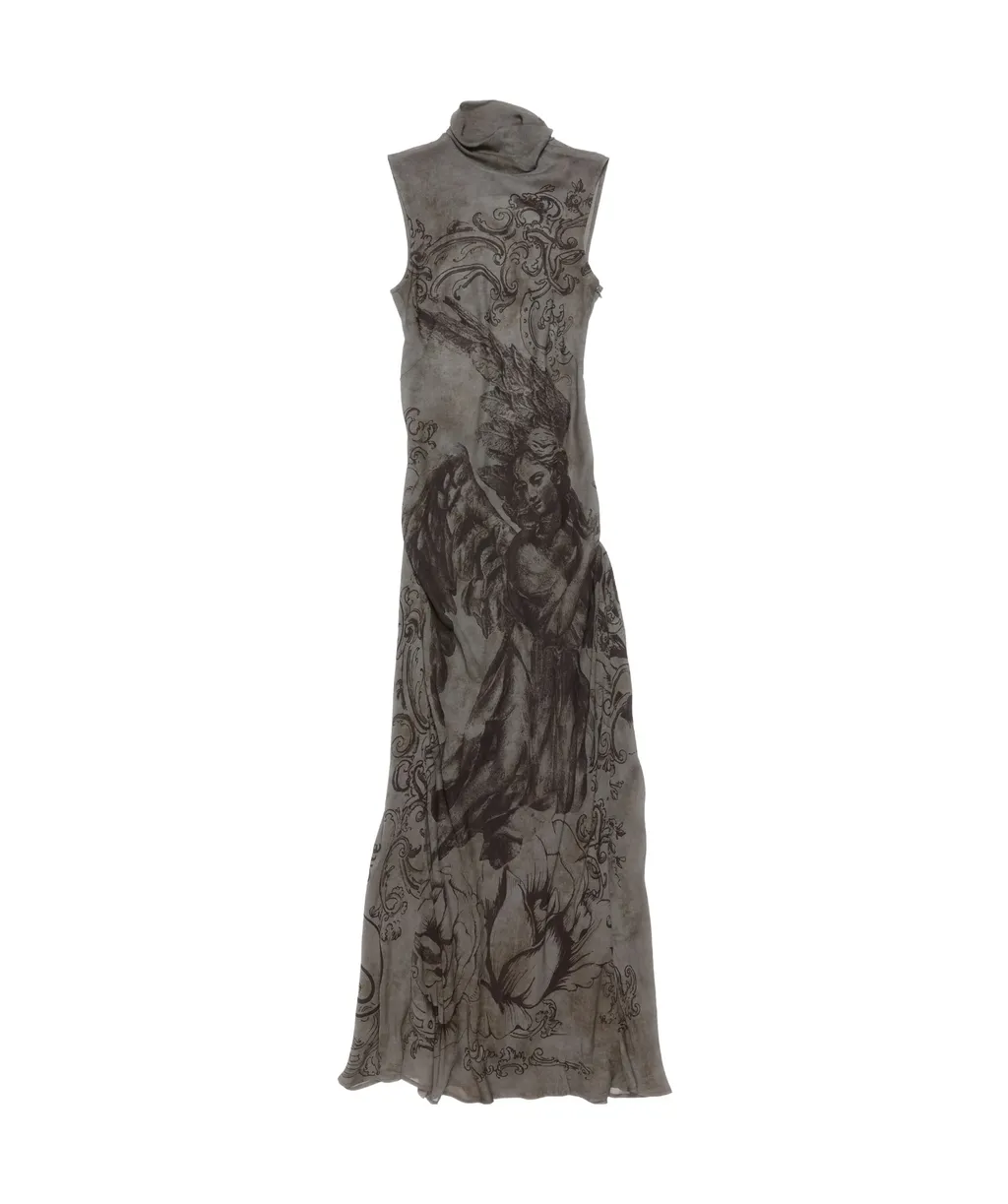 Printed Mesh Dress