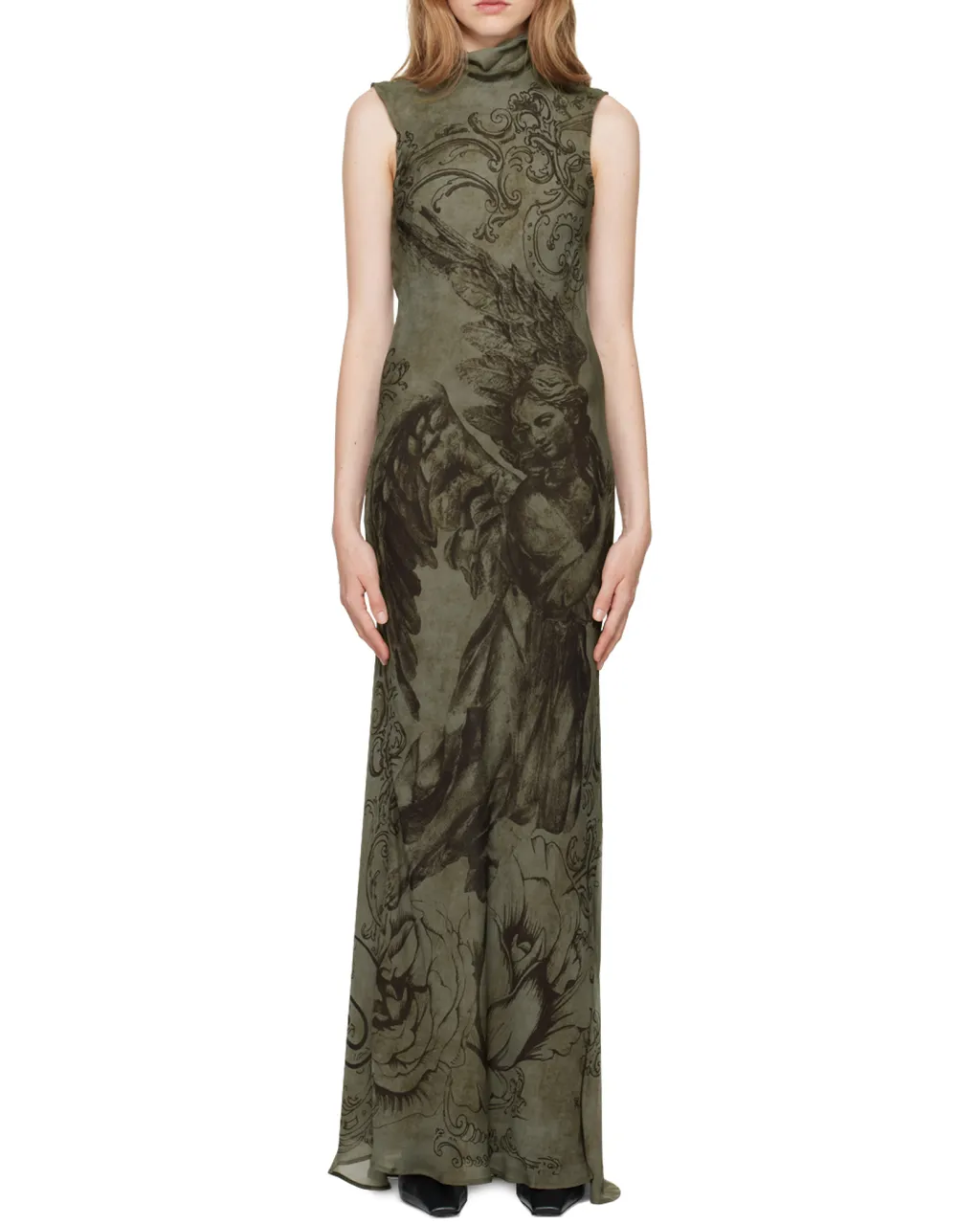 Printed Mesh Dress