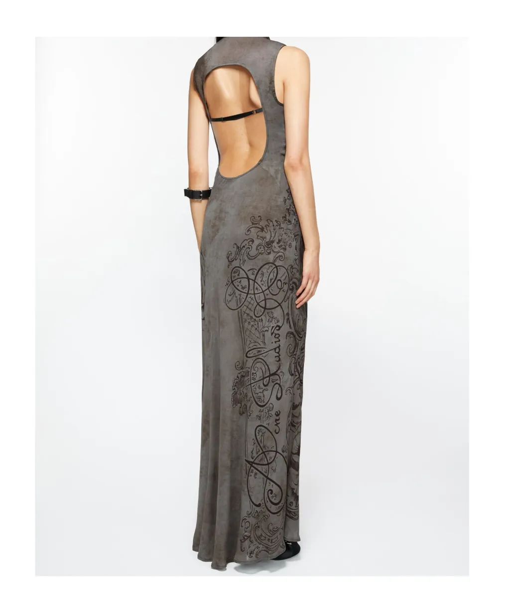 Printed Mesh Dress