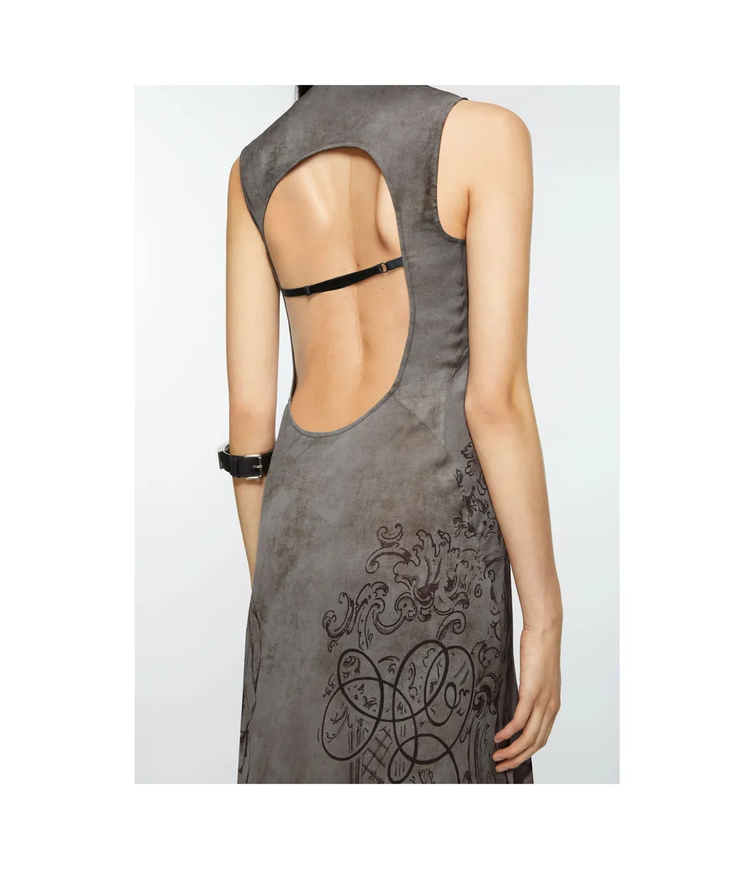 Printed Mesh Dress