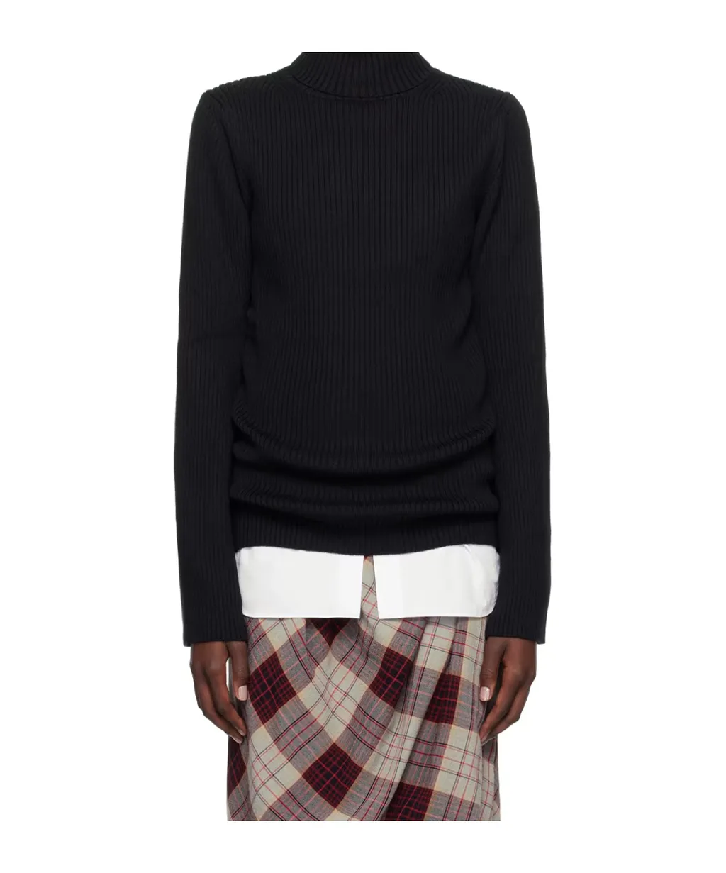 Junya Watanabe Long-Sleeved Ribbed Turtleneck Top