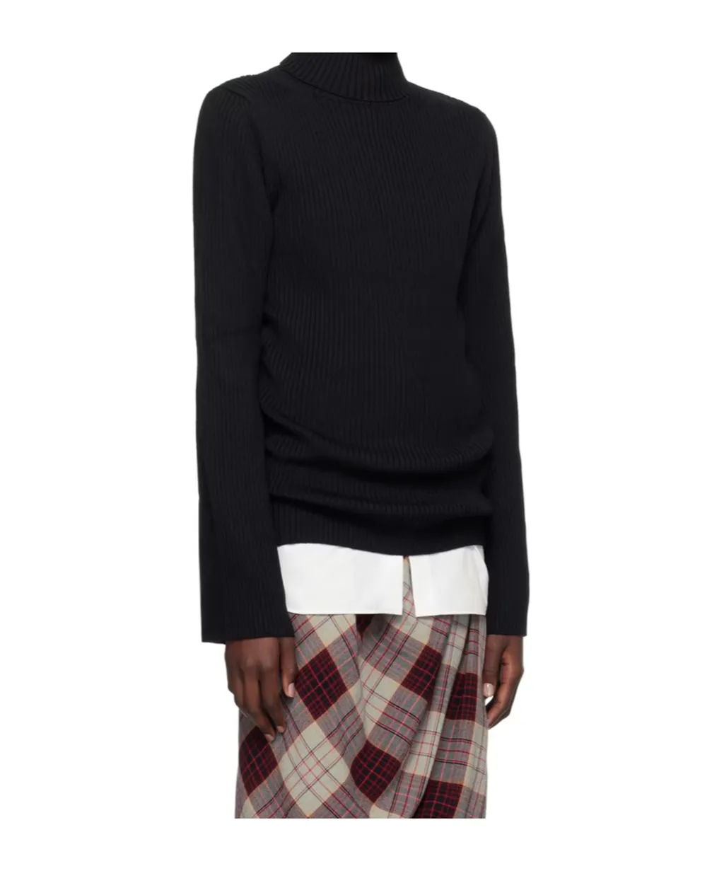 Junya Watanabe Long-Sleeved Ribbed Turtleneck Top