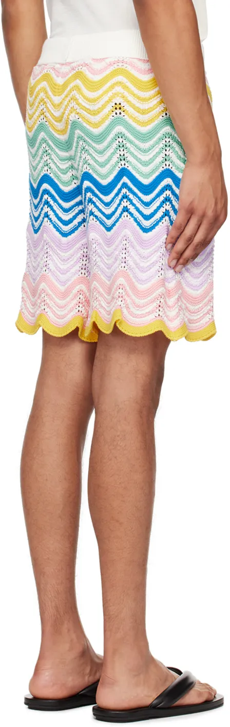 Casablanca Gradient Wave Knit Shorts