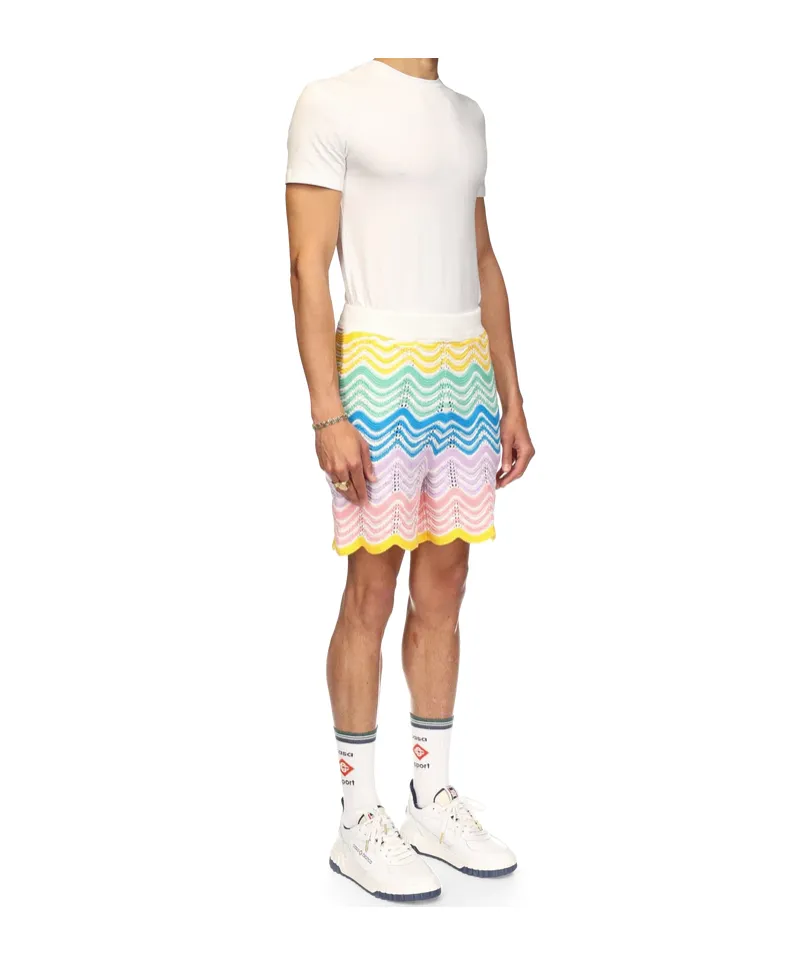 Casablanca Gradient Wave Knit Shorts