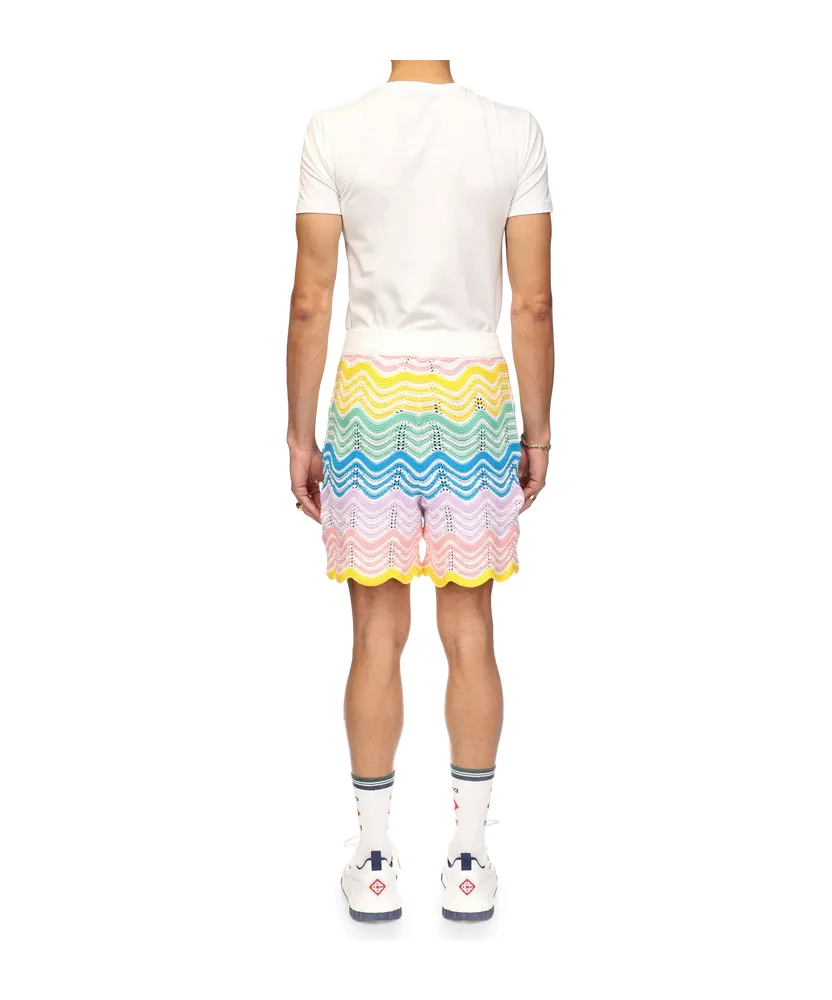 Casablanca Gradient Wave Knit Shorts